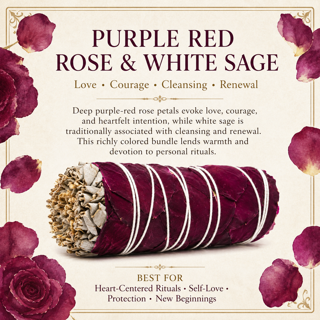 Red Rose Petals White Sage 4" product