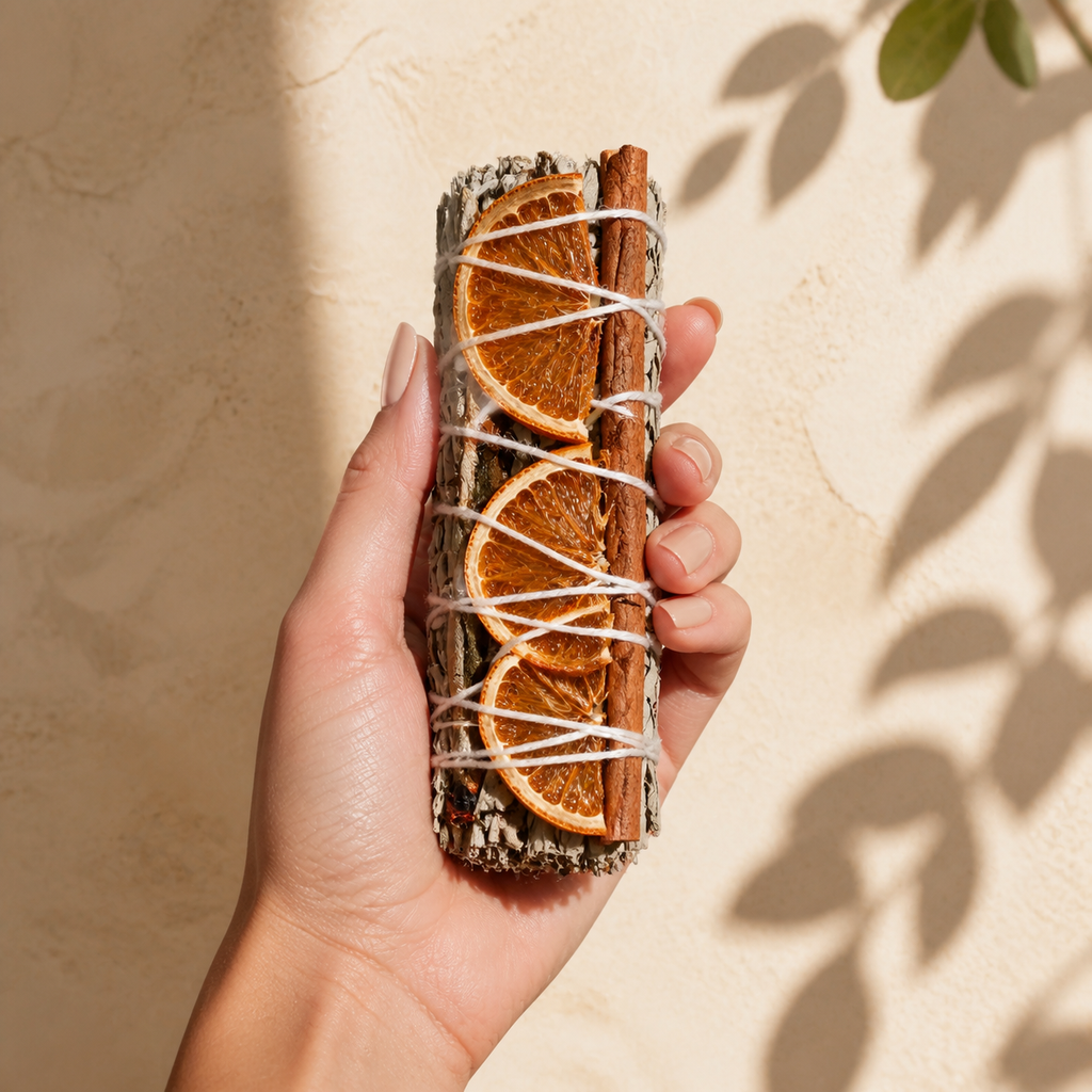Orange Slice With Cinnamon & White Sage