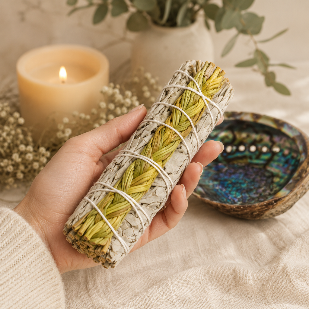 Braided Sweetgrass White Sage