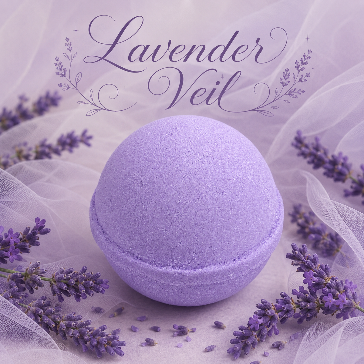 Lavender Veil handmade lavender bath bomb by Magnolia Grove Gifts
