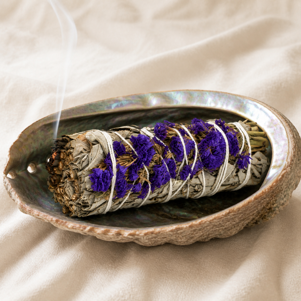 Purple Sinuata Flower White Sage 4"