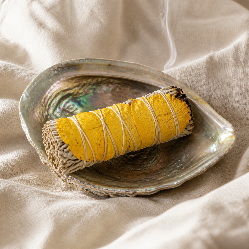 Yellow Rose Petals White Sage