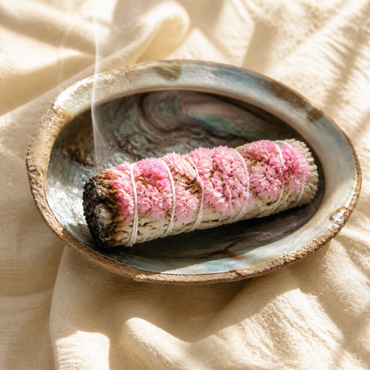 Pink Sinuata Flower Smudge
