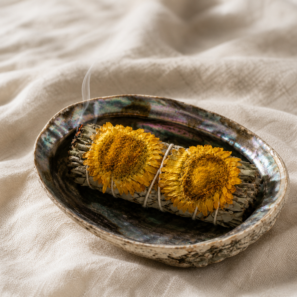 Yellow Sunflower & White Sage 4"