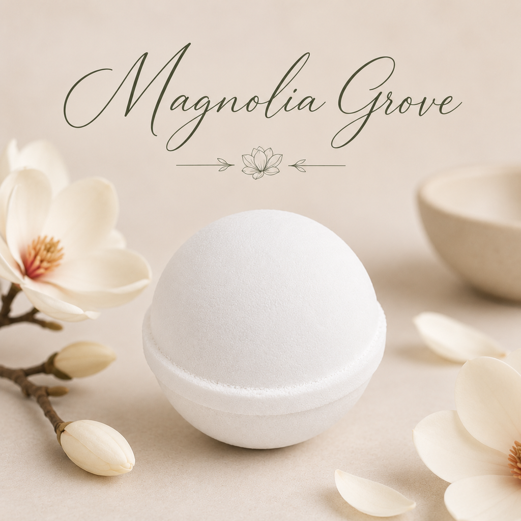 Magnolia Grove handmade floral bath bomb