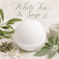 White Tea and Sage handcrafted bath bomb from Magnolia Grove Gifts