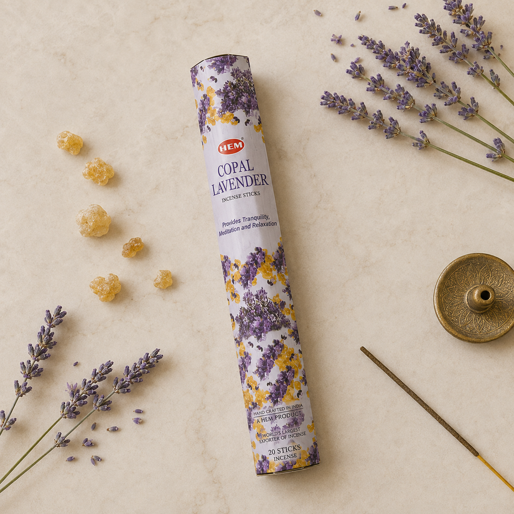 HEM Copal Lavender Incense Sticks 20 Count package