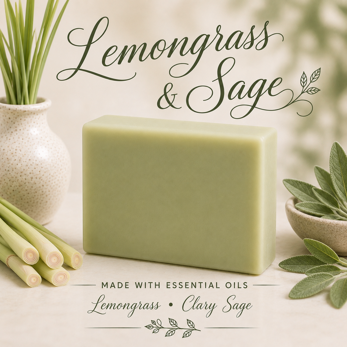 Lemongrass & Sage - Glycerin & Goat Milk Soap