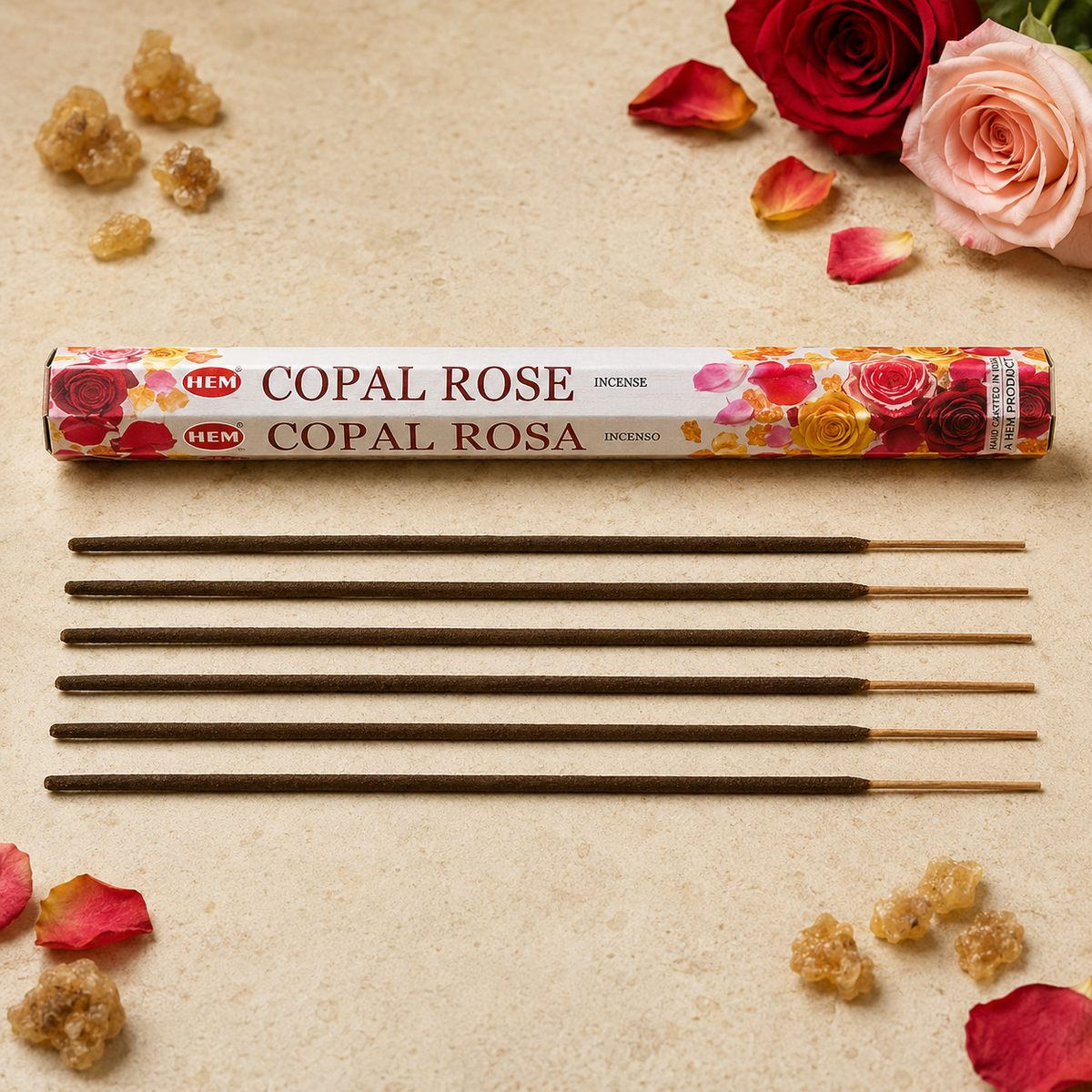 HEM Copal Rose Incense Sticks – 20 Count