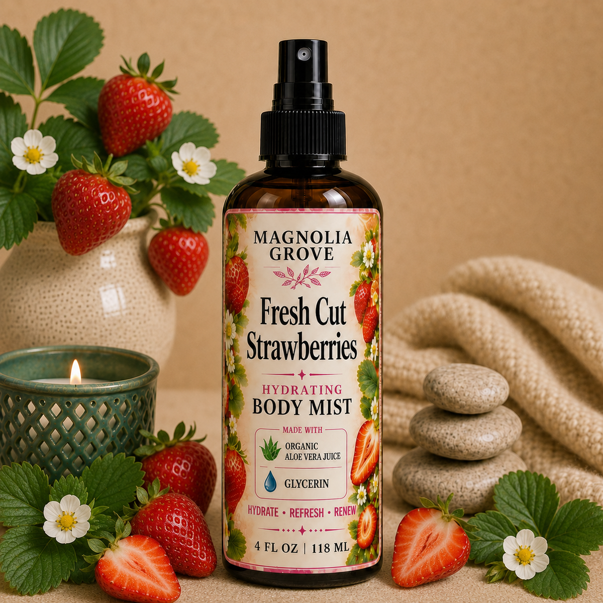Fresh Cut Strawberries hydrating body mist from Magnolia Grove Gifts