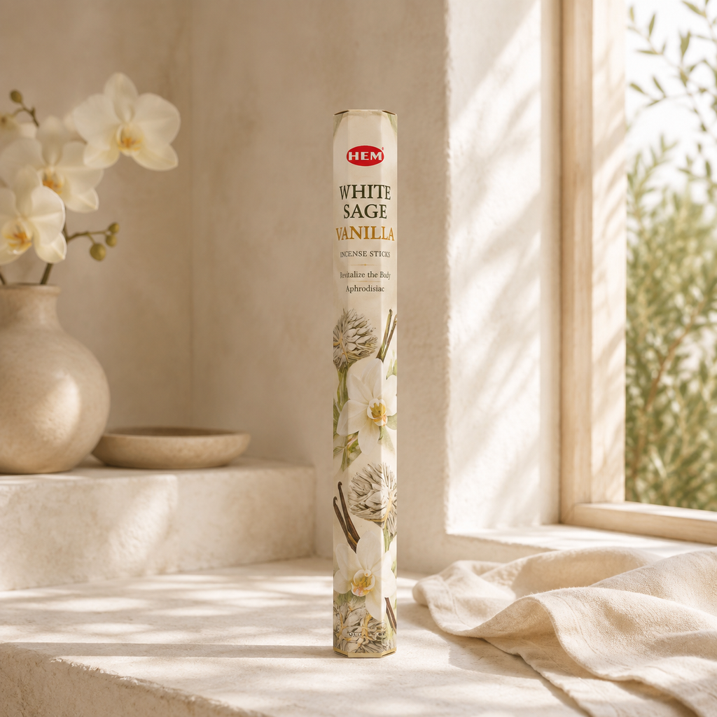 HEM White Sage Vanilla Incense Sticks – 20 Count