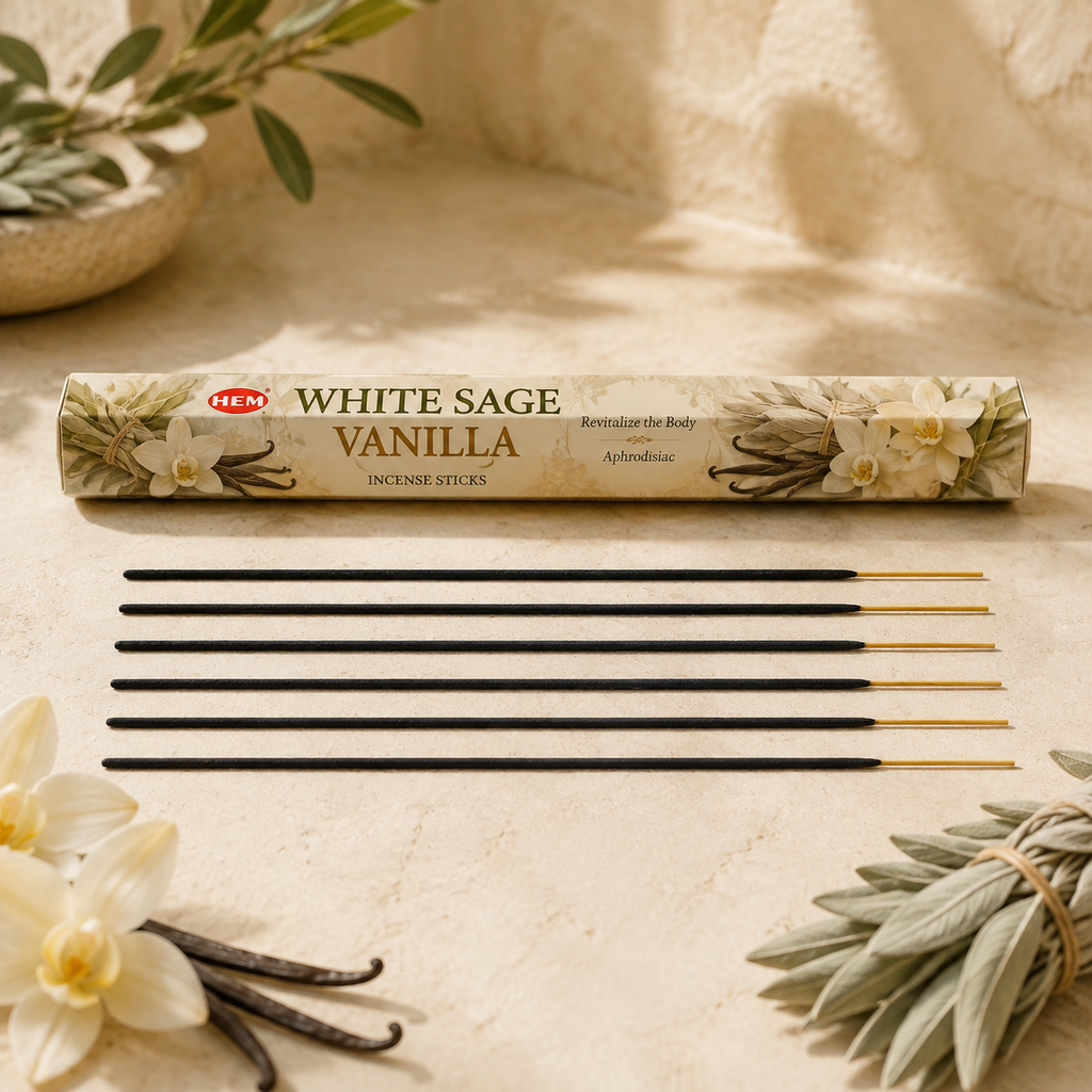 HEM White Sage Vanilla Incense Sticks – 20 Count