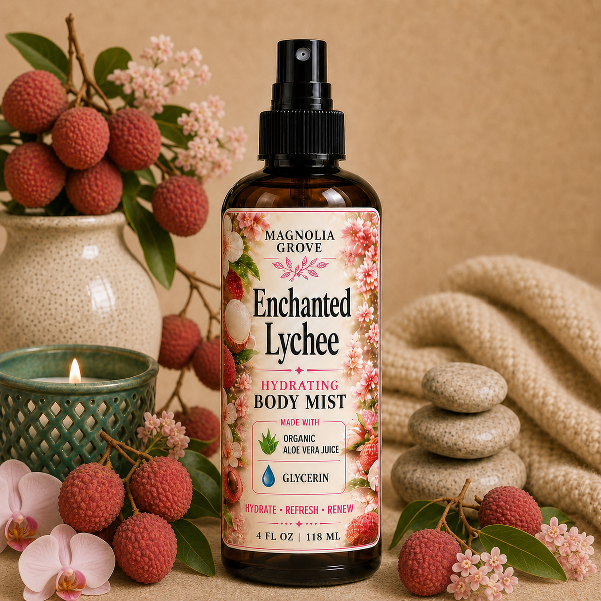Enchanted Lychee hydrating body mist from Magnolia Grove Gifts