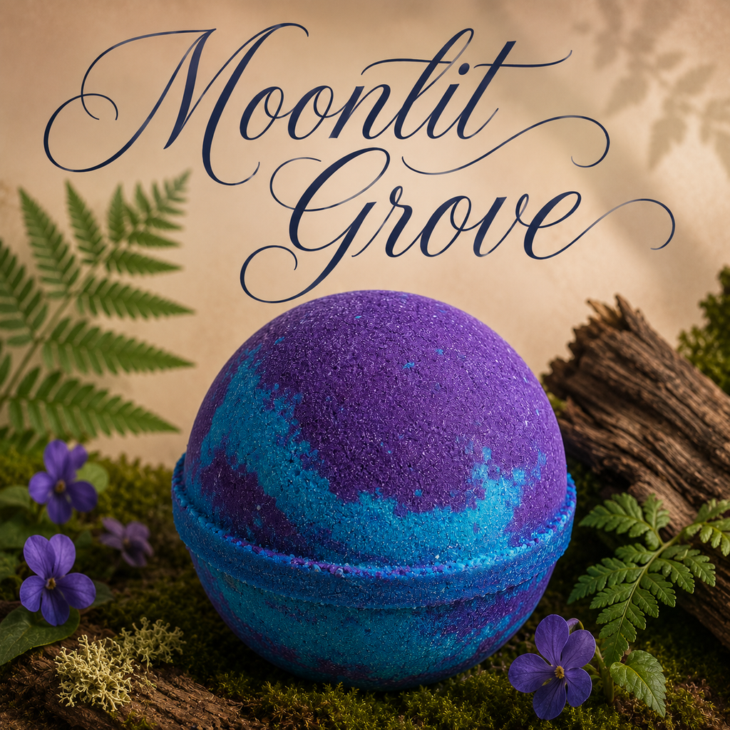 Moonlit Grove handmade woodsy bath bomb by Magnolia Grove Gifts