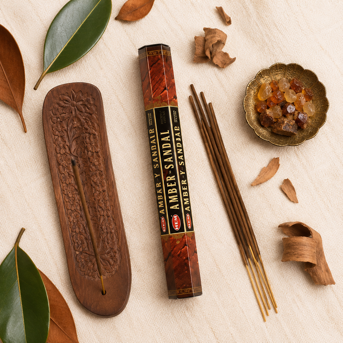 HEM Amber Sandal Incense Sticks – 20 Count