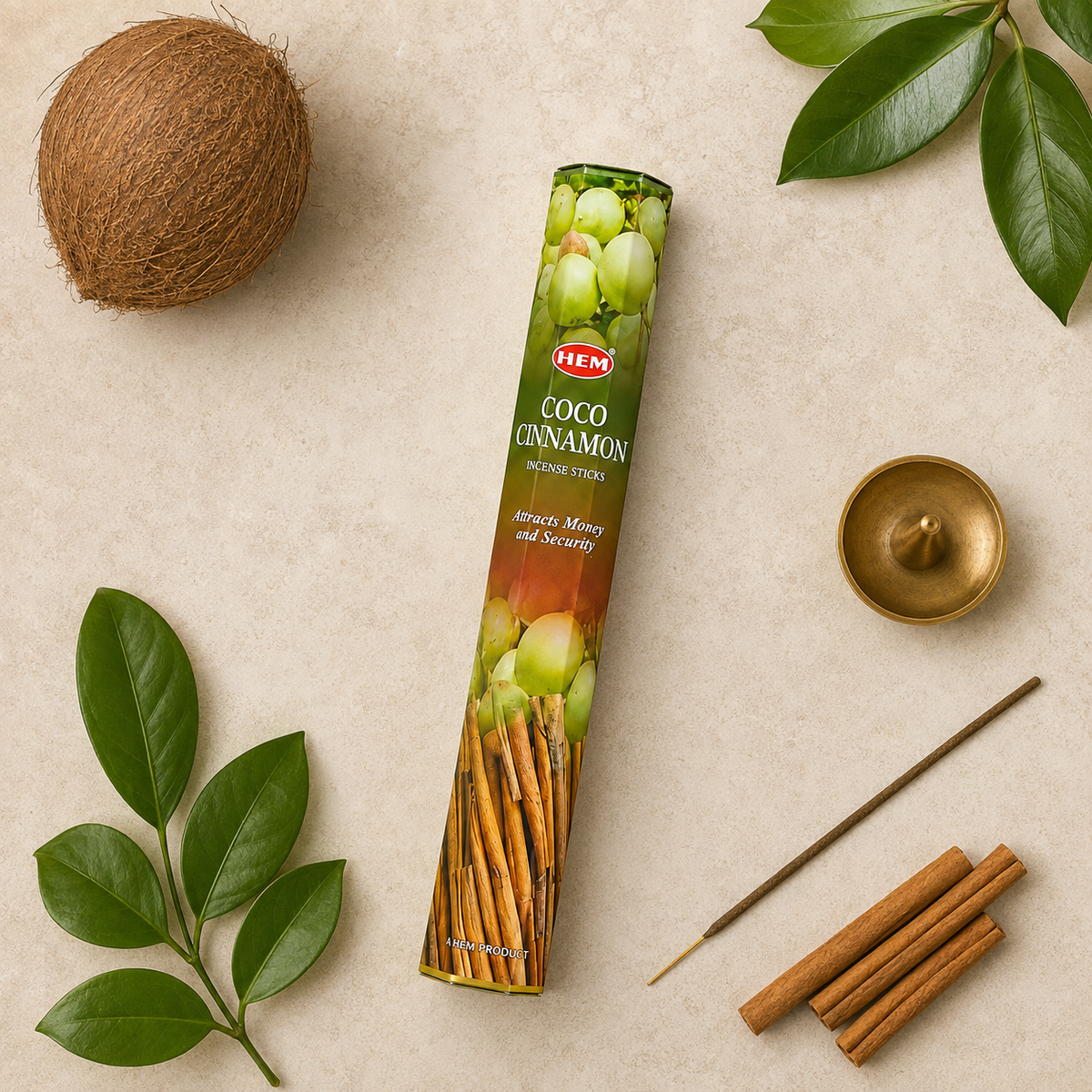 HEM Coco Cinnamon Incense Sticks – 20 Count