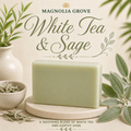 White Tea and Sage glycerin and goat milk soap bar