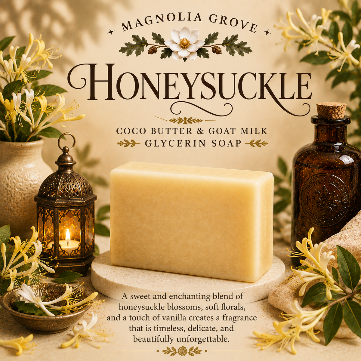 Honeysuckle Cottage Gift Pack — included soap: Honeysuckle - Glycerin & Goat Milk Soap