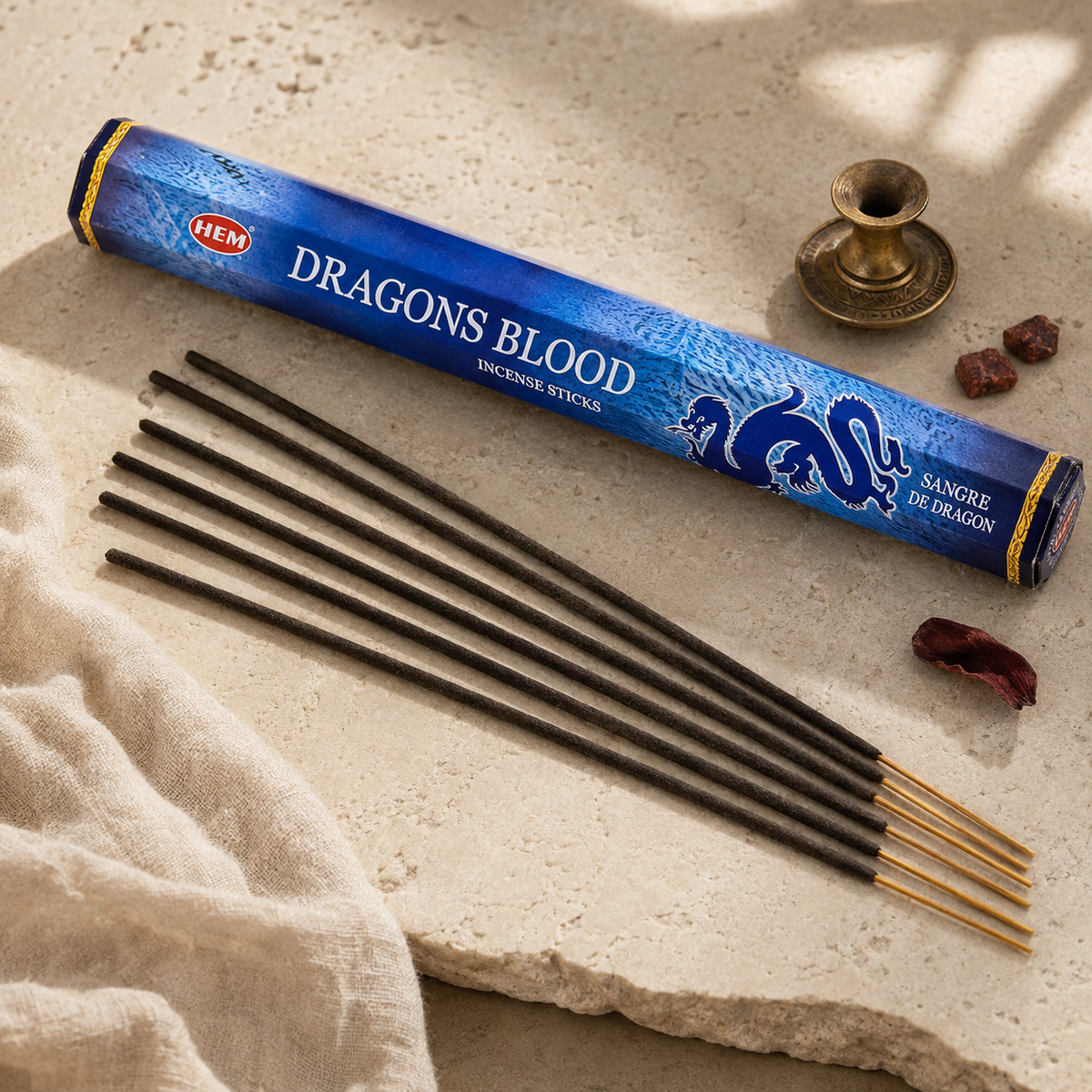 HEM Dragon’s Blood Blue Incense Sticks 20 Count package
