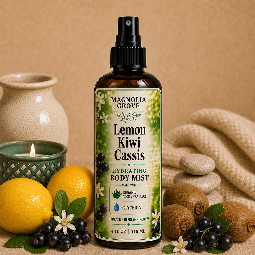Lemon Kiwi Cassis hydrating body mist from Magnolia Grove Gifts