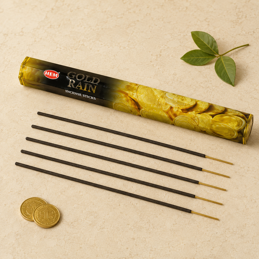 HEM Gold Rain Incense Sticks – 20 Count