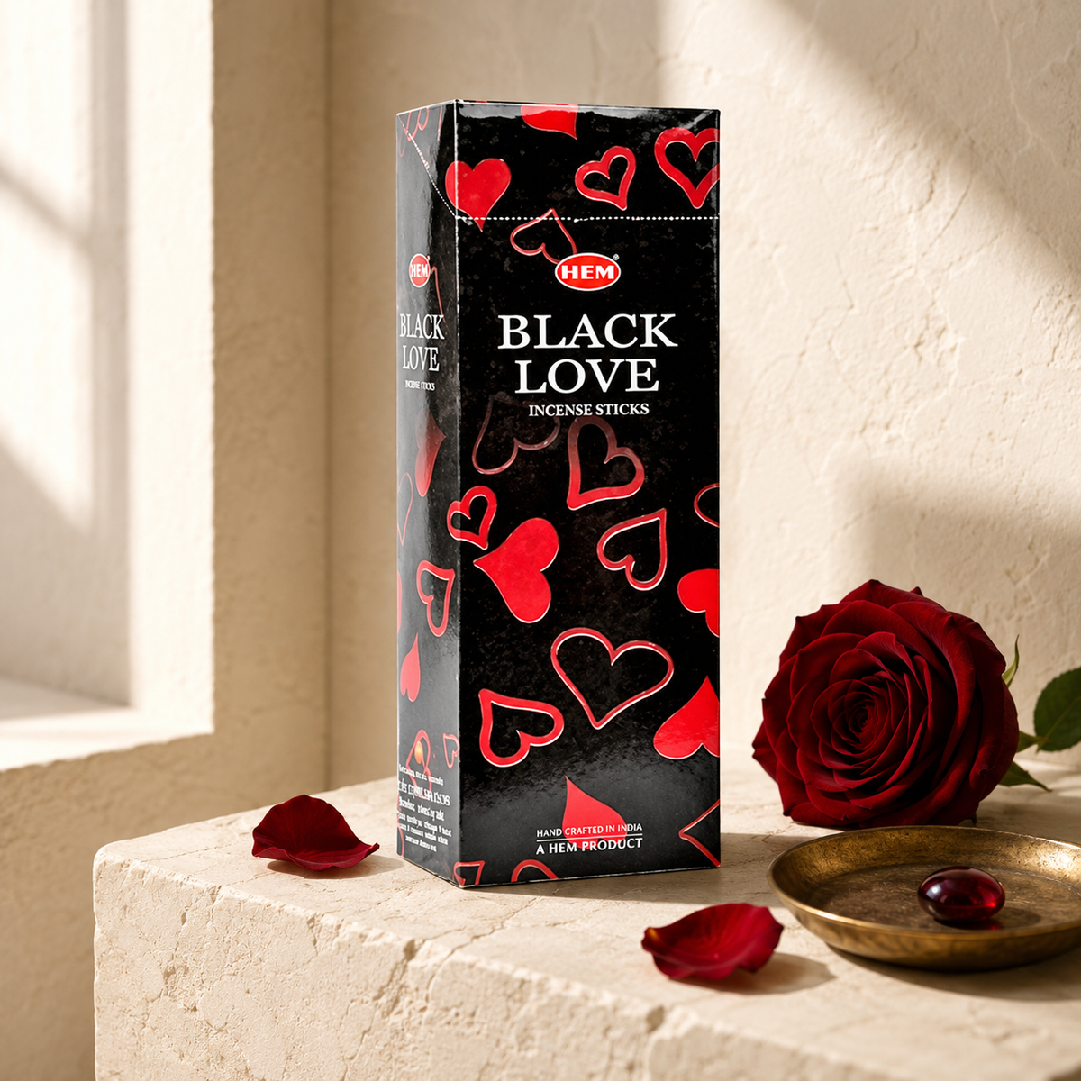 HEM Black Love Incense Sticks – 20 Count