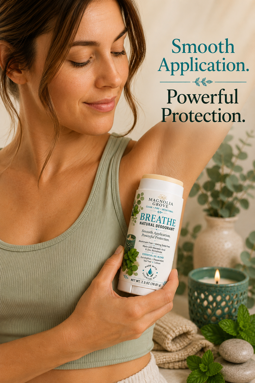 Natural deodorant formula with mandelic acid, moisture-absorbing powders and skin-conditioning ingredients