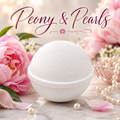 Peony and Pearls handmade floral bath bomb by Magnolia Grove Gifts