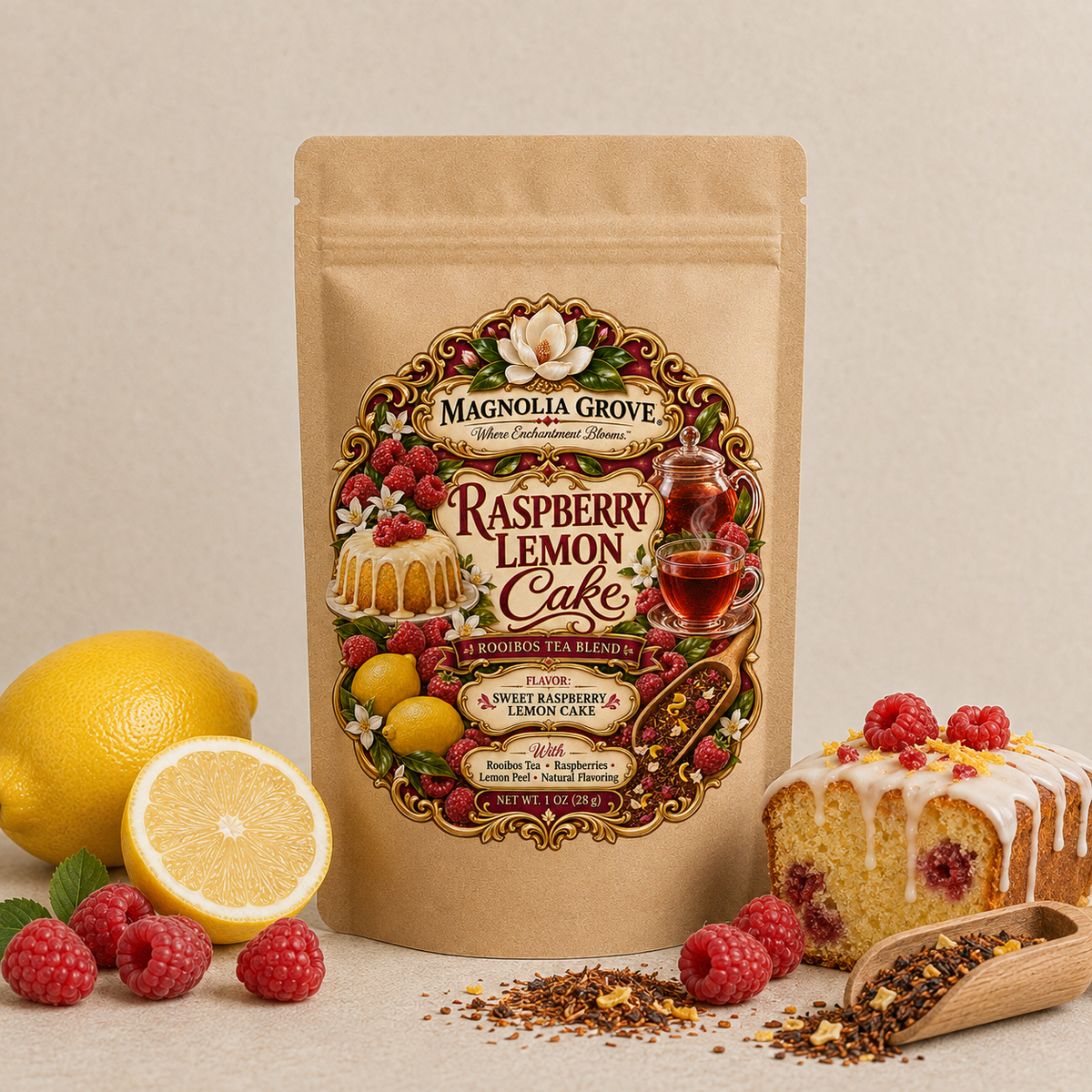 Raspberry Lemon Cake Tea