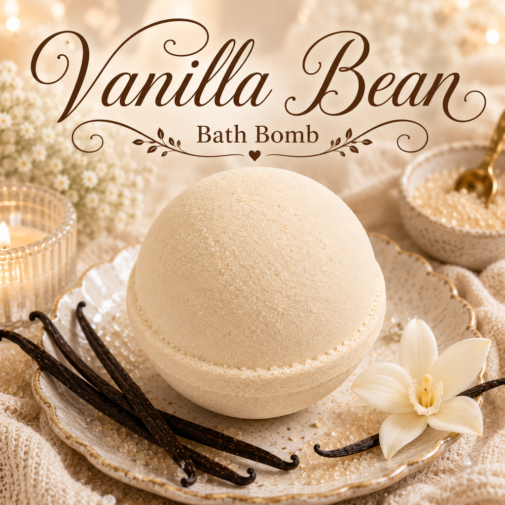 Vanilla Bean handcrafted bath bomb from Magnolia Grove Gifts