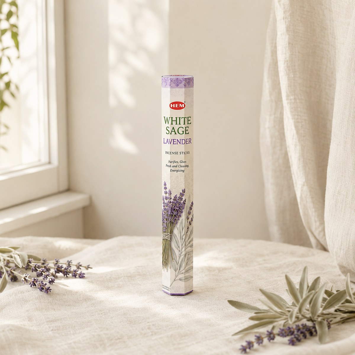 HEM White Sage Lavender Incense Sticks – 20 Count