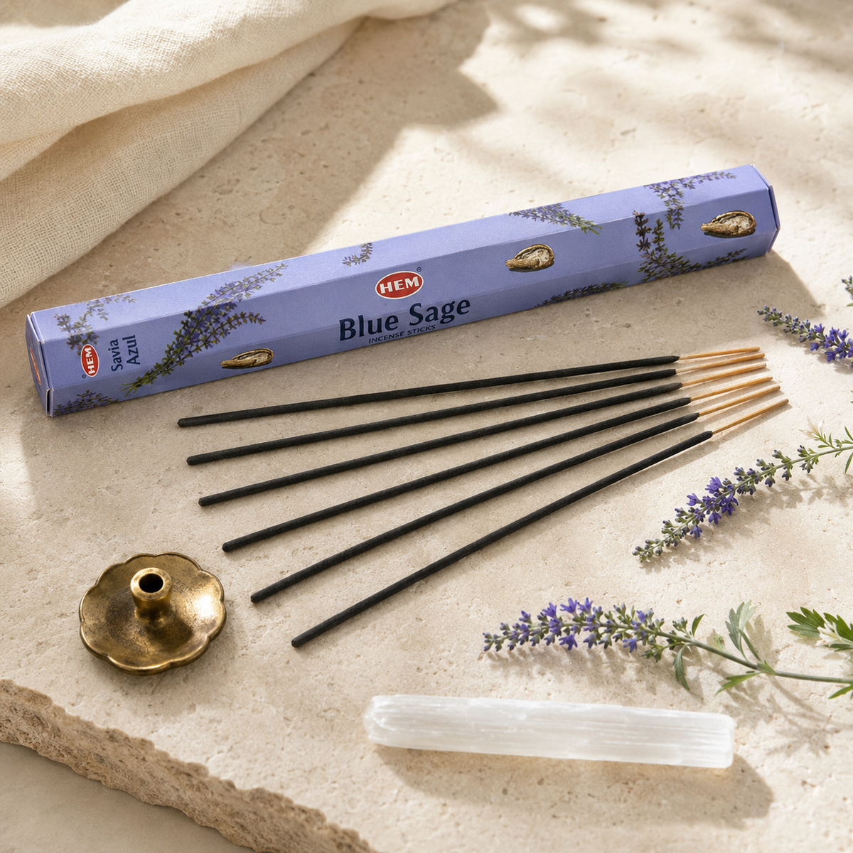 HEM Blue Sage Incense Sticks 20 Count package