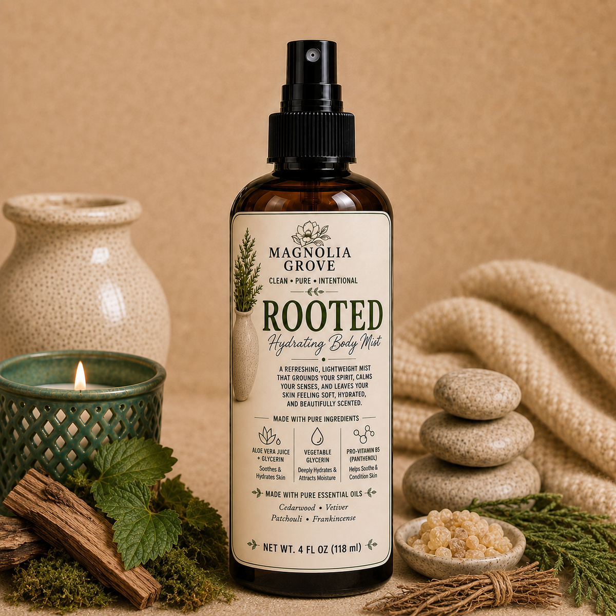 Rooted hydrating body mist from Magnolia Grove Gifts