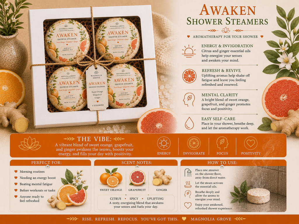 Awaken Shower Steamer fragrance notes and product details