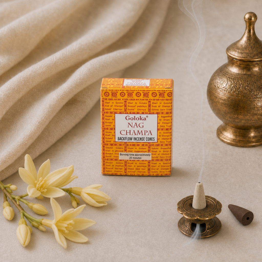 Goloka Nag Champa Backflow Incense Cones – 10 Count - light-lifestyle