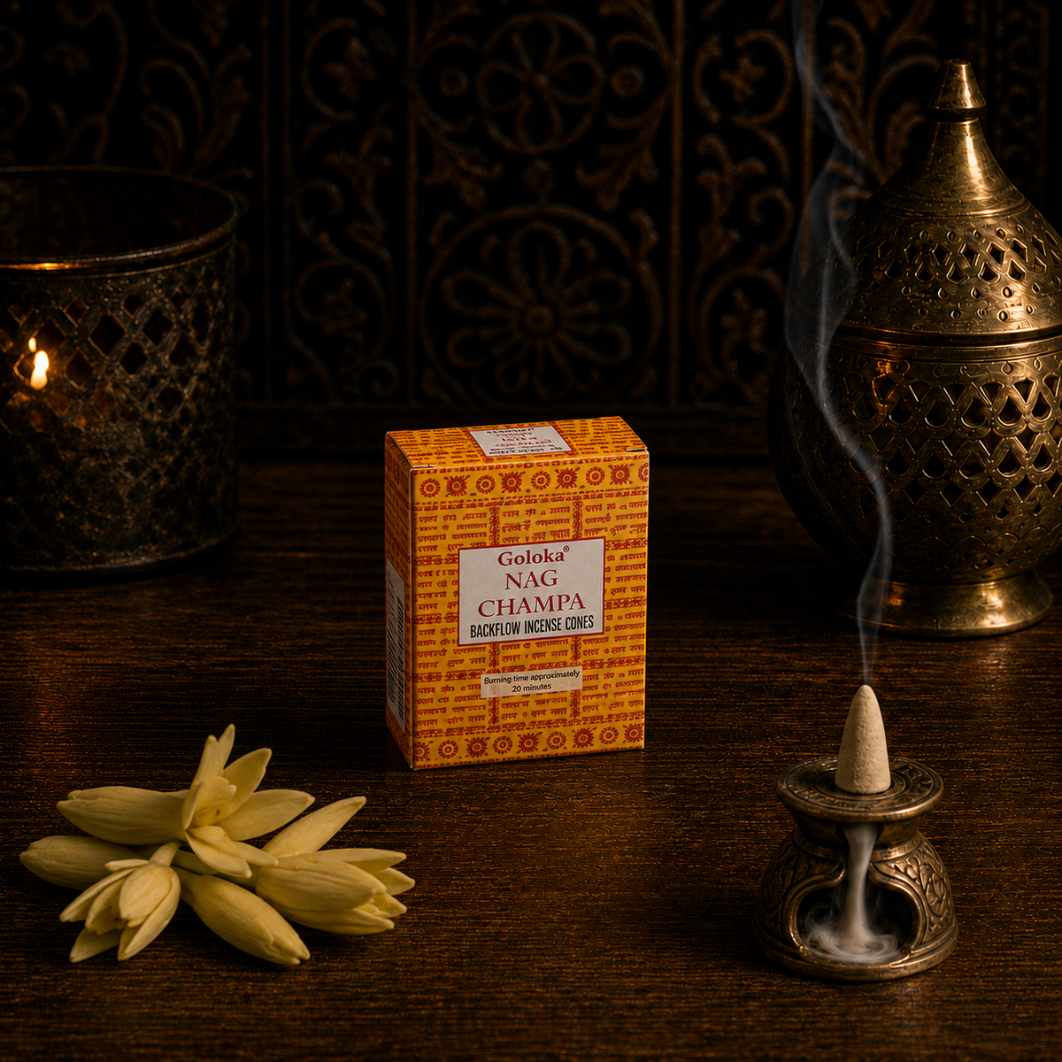 Goloka Nag Champa Backflow Incense Cones – 10 Count - dark-lifestyle