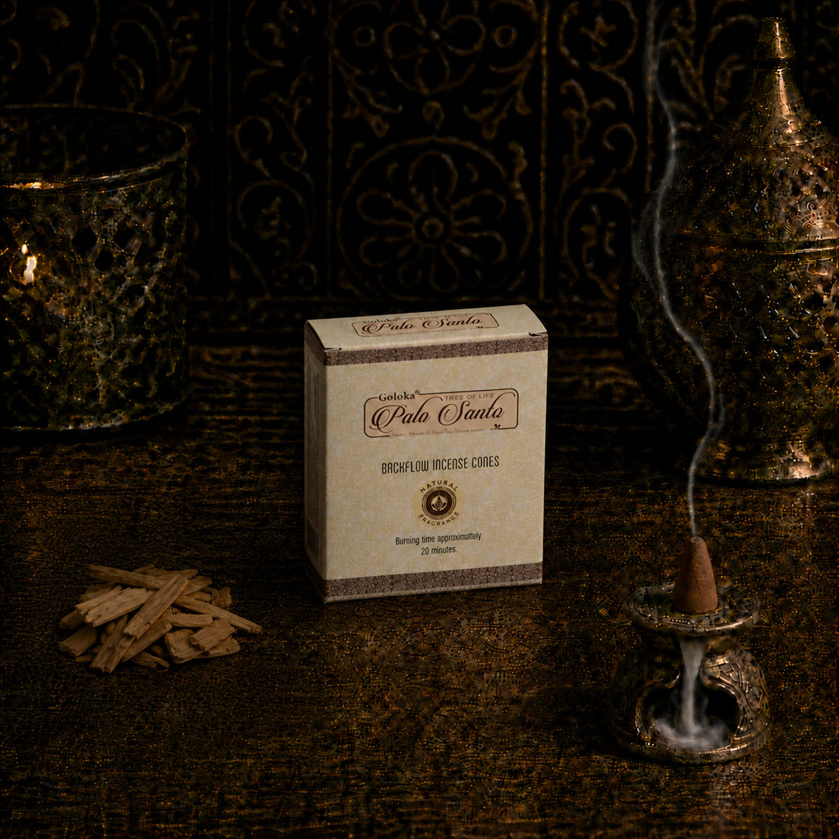 Goloka Popular Palo Santo Backflow Incense Cones – 10 Count - dark-lifestyle