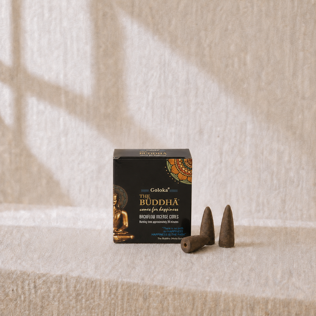 Goloka Buddha Backflow Incense Cones 10 Count package