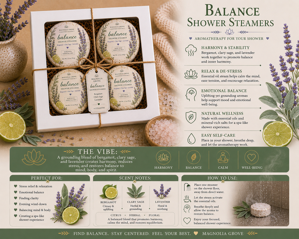 Balance Shower Steamer fragrance notes and product details