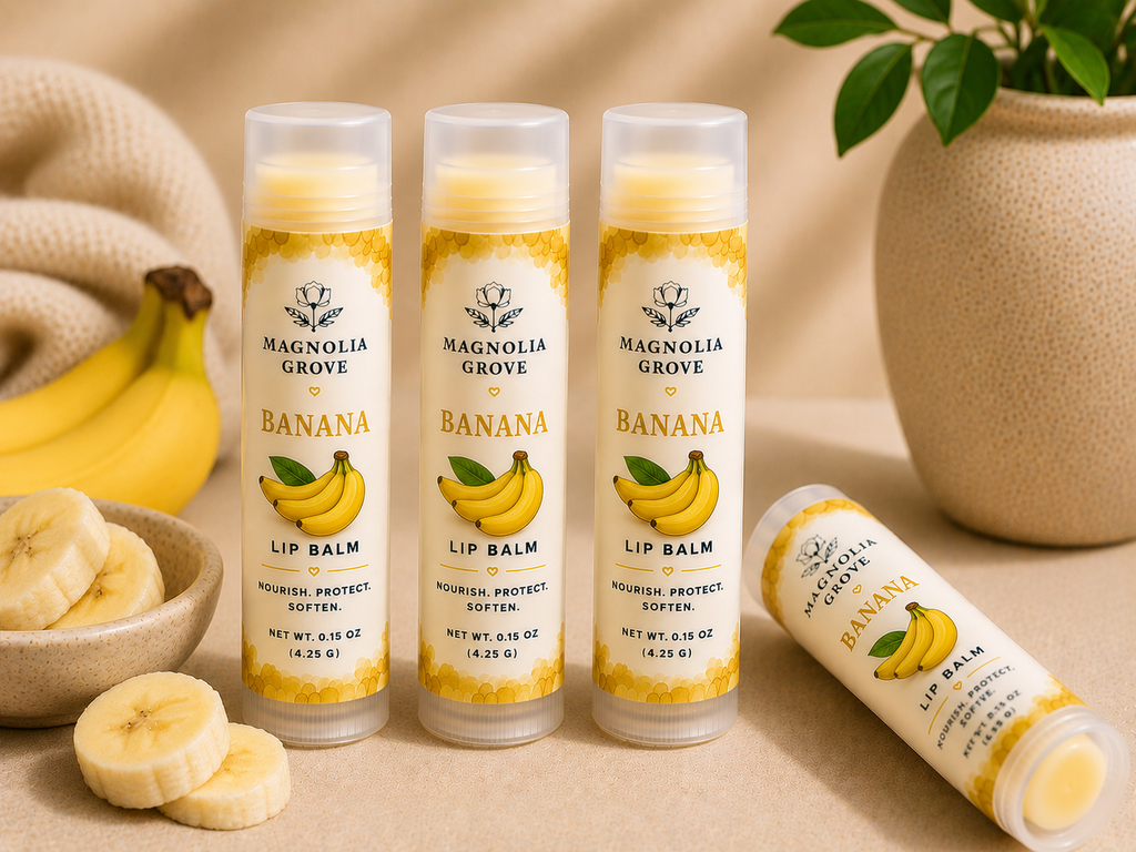 Banana handmade moisturizing lip balm by Magnolia Grove Gifts