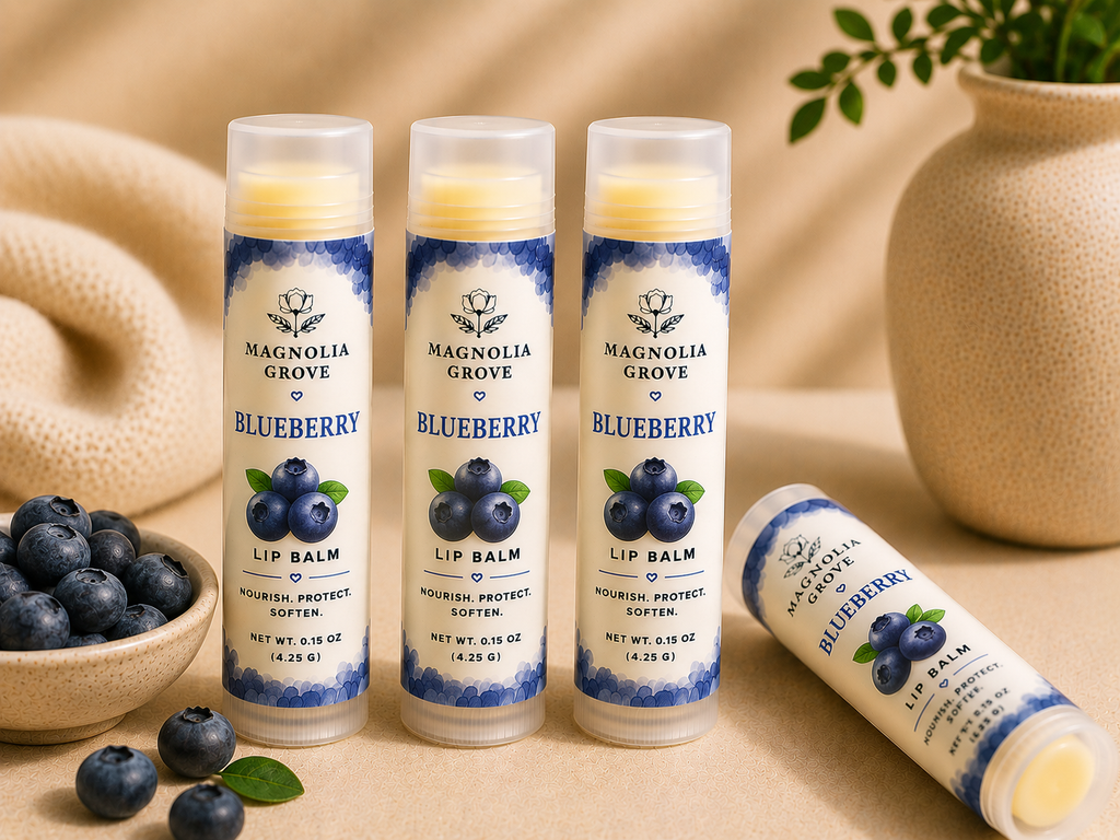 Blueberry handmade moisturizing lip balm by Magnolia Grove Gifts