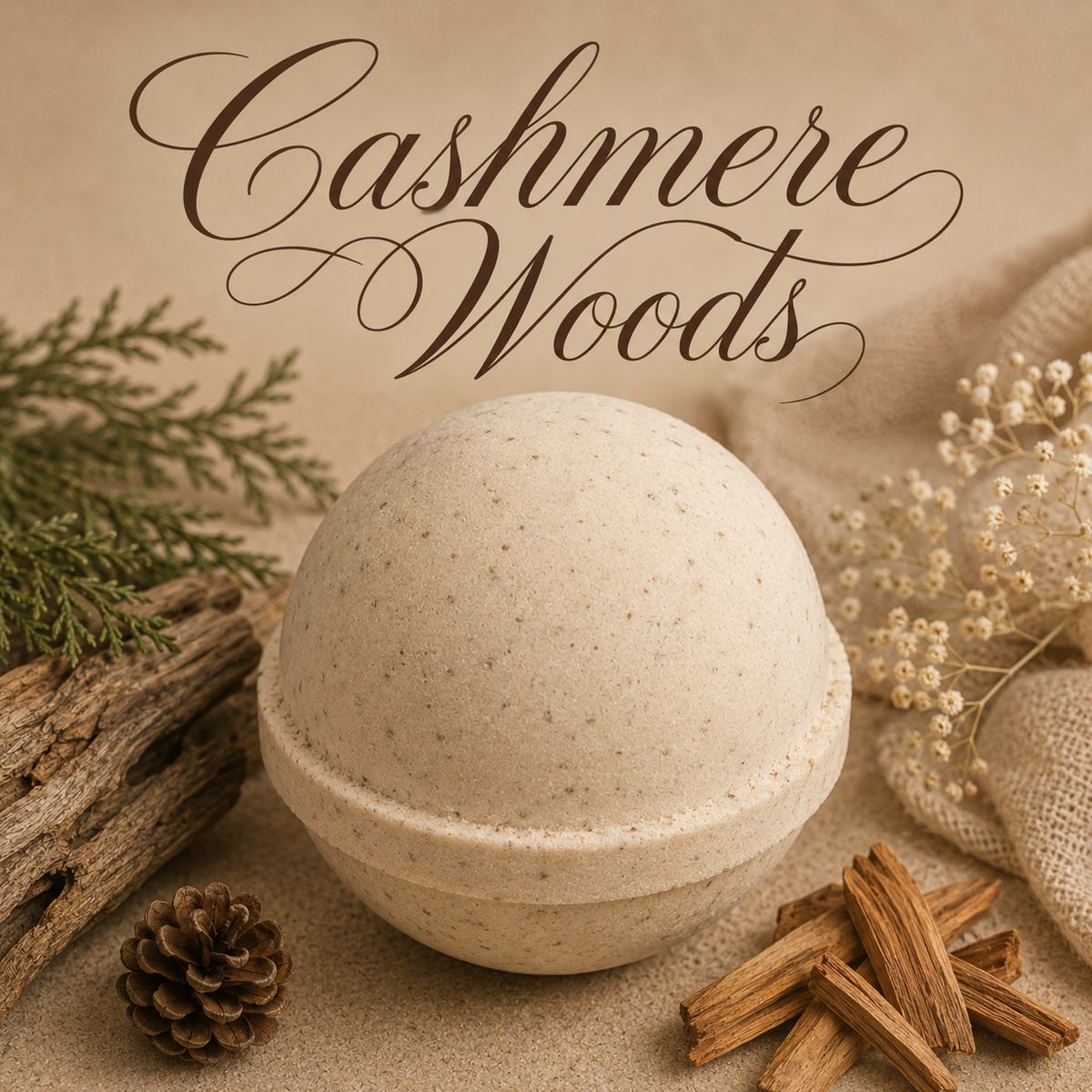 Cashmere Woods handmade bath bomb by Magnolia Grove Gifts