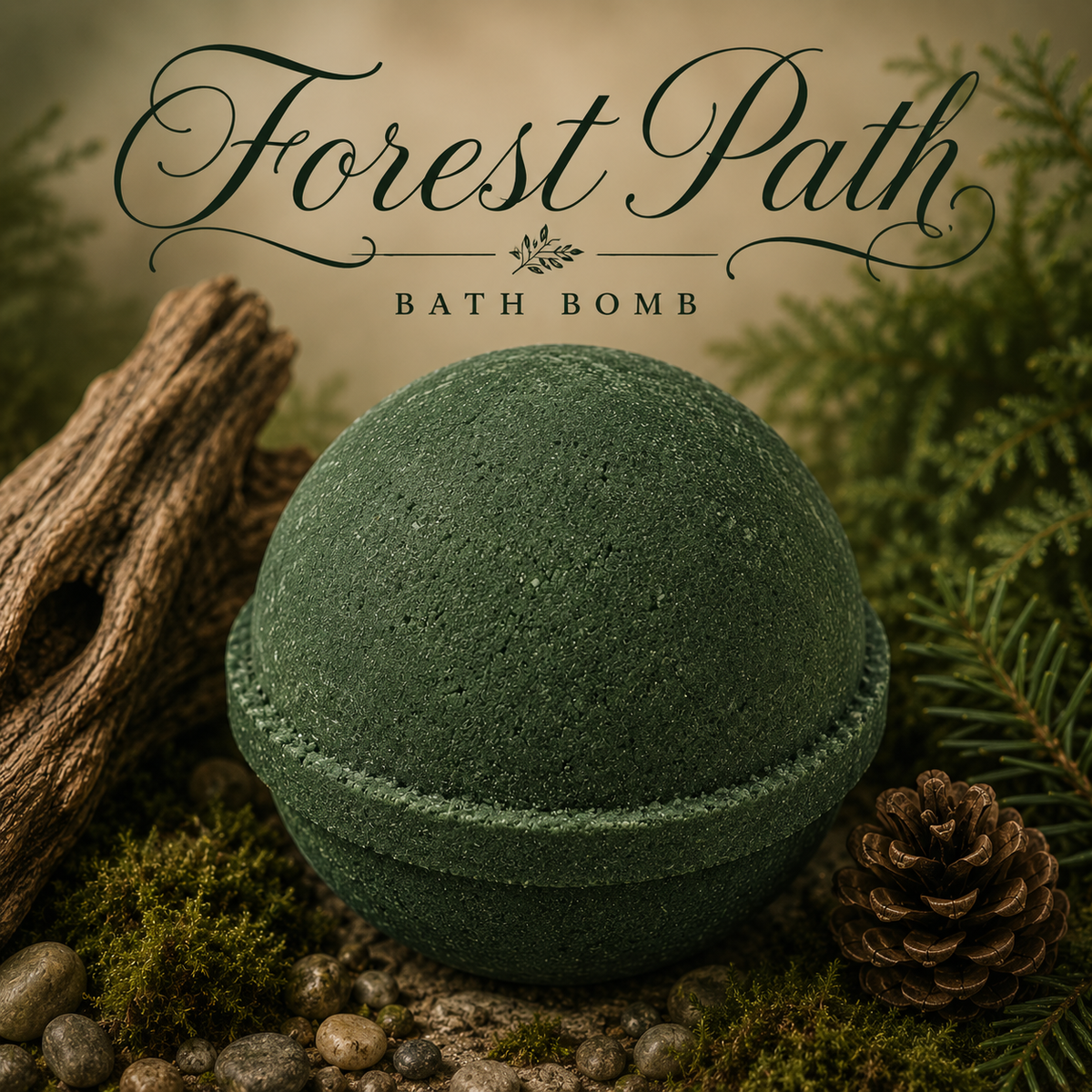 Forest Path handmade woodsy bath bomb by Magnolia Grove Gifts