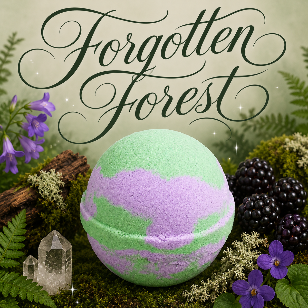 Forgotten Forest handmade woodsy bath bomb by Magnolia Grove Gifts