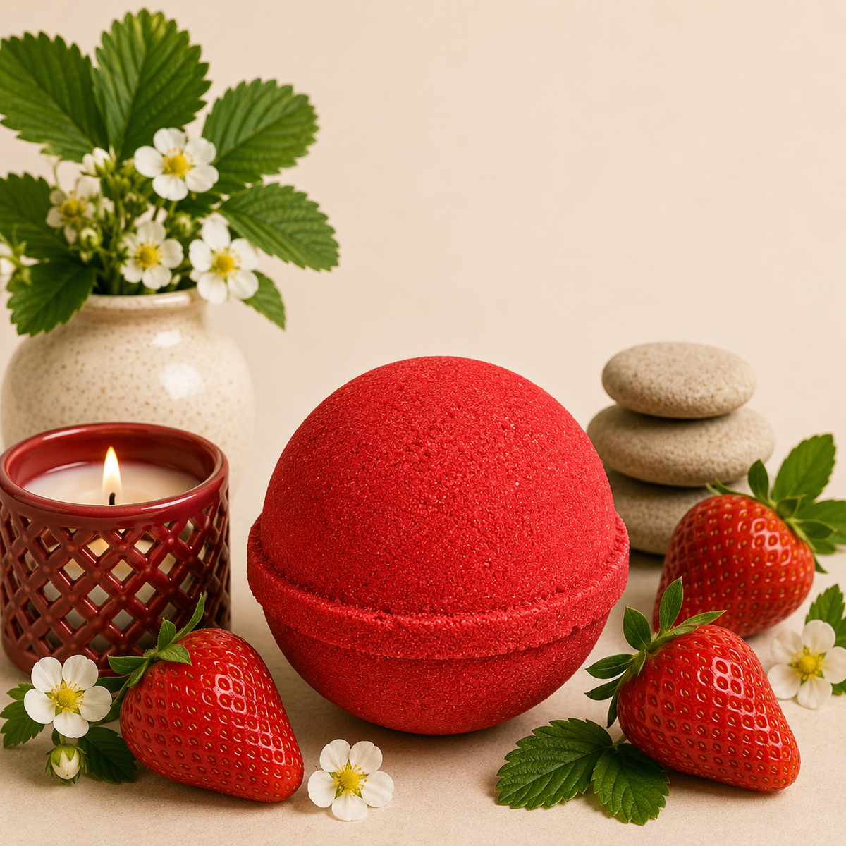 Fresh Cut Strawberries - Bath Bomb