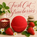 Fresh Cut Strawberries handmade bath bomb by Magnolia Grove Gifts