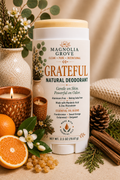 Grateful Natural Deodorant with sweet orange, clove and vanilla by Magnolia Grove Gifts
