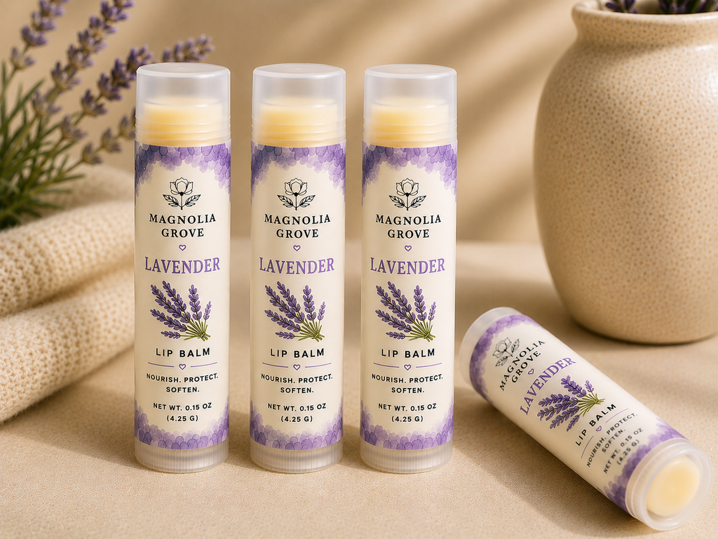 Lavender handmade moisturizing lip balm by Magnolia Grove Gifts