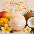Mango Coconut handmade tropical bath bomb by Magnolia Grove Gifts