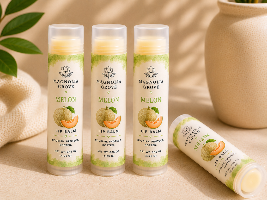 Melon handmade moisturizing lip balm by Magnolia Grove Gifts